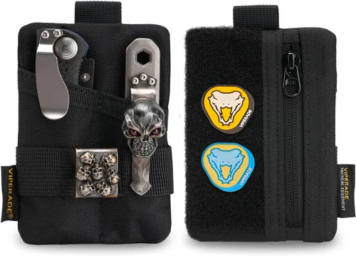 VIPERADE VE15 Bolsa Pequeña EDC, Organizador de Bolsillo, Bolsa de Bolsillo EDC con Área de Parches DIY, Cartera Organizadora de Bolsillo EDC para