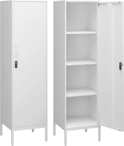 Miniatura 17 de Gabinete de almacenamiento de metal 35.4 "H Armario de almacenamiento con bloqueo Con 2 estantes y puertas ajustables, pequeño armario