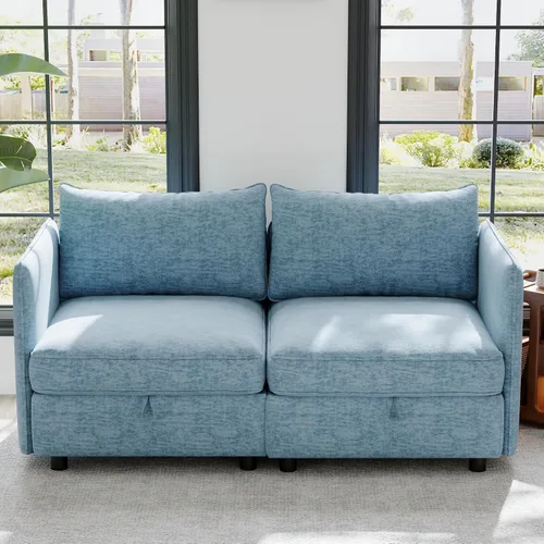 ERYE Sofá modular de 68 pulgadas con asiento profundo, sofá modular de almacenamiento con respaldo y reposabrazos de combinación gratuita, sofá de