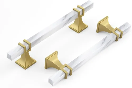 Miniatura 40 de Haliwu Paquete de 5 tiradores de gabinete con barra en T negra y dorada de 3 pulgadas, tiradores de puerta para armarios de cocina, manijas de zinc