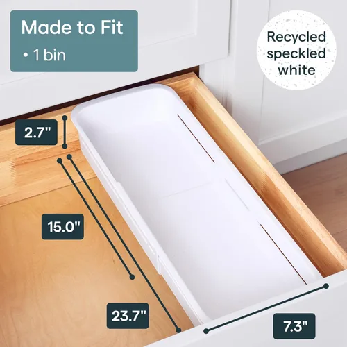 Miniatura 5 de YouCopia DrawerFit - Cajonera deslizante, organizador de almacenamiento de cocina expandible y ajustable, color blanco moteado