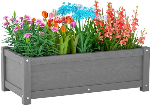 Miniatura 14 de Cama de jardín elevada con agujeros de drenaje, jardinera elevada impermeable de HDPE con patas, estable y duradera para plantar hierbas, vegetales