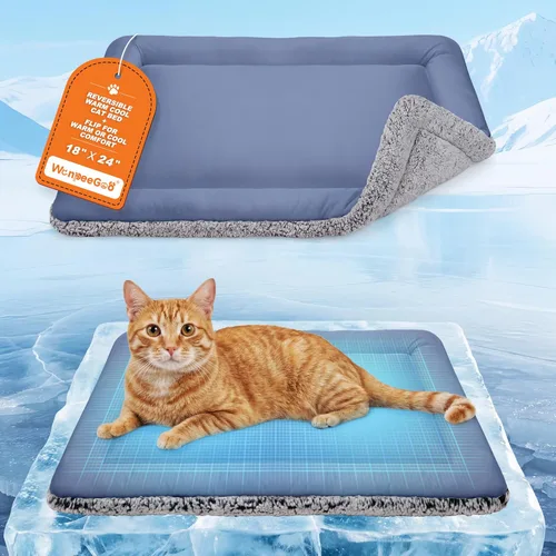 Tapete refrescante para perros, cama autocalentable para gatos, cama reversible cálida y refrescante, almohadilla cálida para gatos de invierno y
