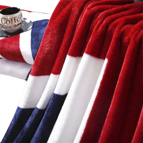 Miniatura 5 de Manta de franela suave y gruesa con bandera británica de Union Jack, de 59 x 79 pulgadas, manta grande de vellón coral esponjoso para el hogar