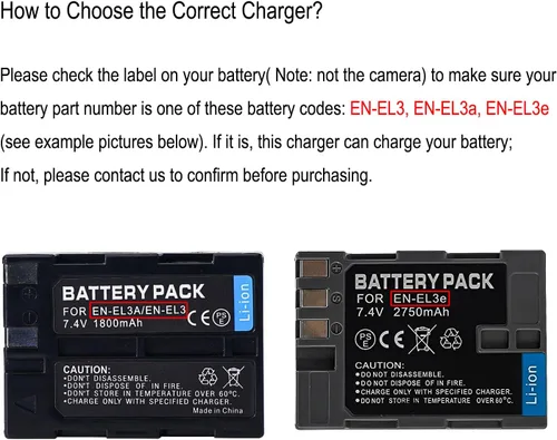 Miniatura 2 de Cargador de batería EN-EL3e/EN-EL3/EN-EL3a, repuesto para cargador MH-18, MH-18a, MH-19, compatible con Nikon D100, D100 SLR, D200, D300, D300s