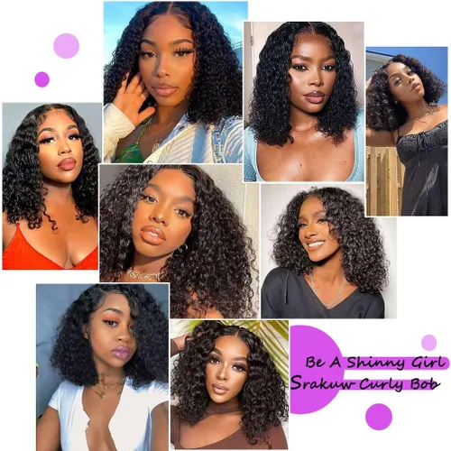 Miniatura 6 de Srakuw Wear and Go - Pelucas de cabello humano sin pegamento, precortadas con encaje frontal, pelucas para mujeres negras, sin pegamento, onda