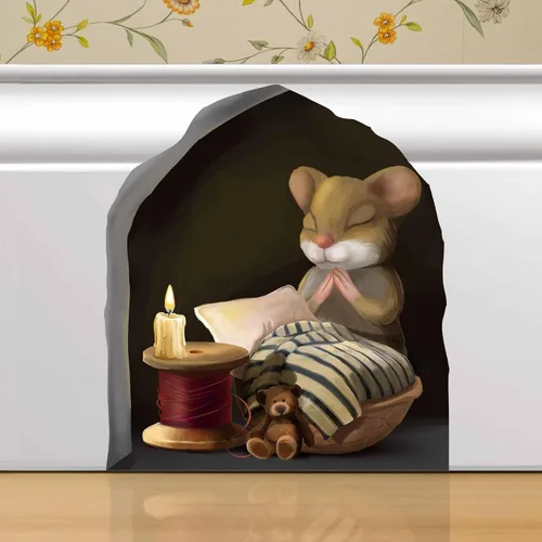 Miniatura 13 de Calcomanía de pared 3D con agujero de ratón - Calcomanía decorativa para pared de habitación de niños - Desmontable, se pega y se despega
