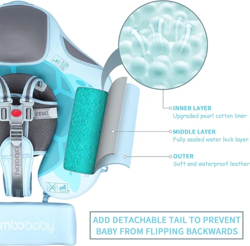 Miniatura 4 de Flotadores para bebé para piscina con dosel toldo de protección solar extraíble Mambobaby Float No Inflable Mejora Añadir cola Evitar Voltear
