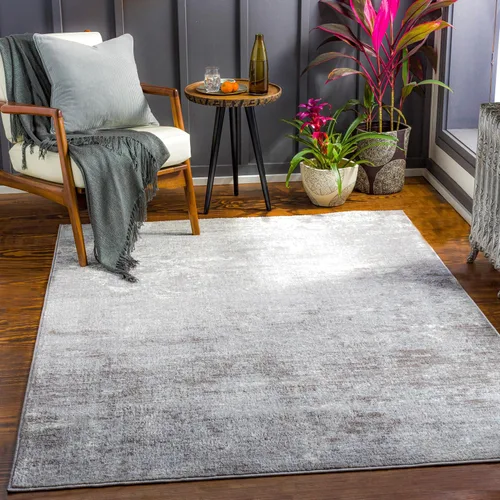 Livabliss Choukri - Alfombra abstracta moderna de 5.3 x 7.3 pies, color gris claro