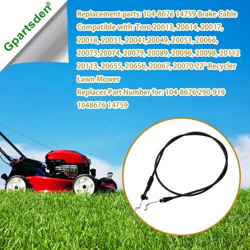 Miniatura 4 de Cable de freno 104-8676 14759 para cortacésped reciclador Toro de 22 pulgadas 20013 20017 2002-09 longitud del cable 58 pulgadas