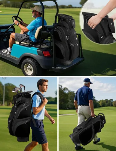 Miniatura 6 de Vancropak Golf Cart Bag, Golf Gifts for Men with 15 Way Divider Top, USB Charging Port, Waterproof Protective Rain Cover, Shoe Compartment, Cooler