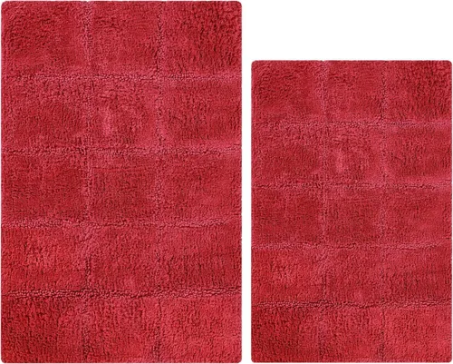 Miniatura 14 de Superior Juego de alfombras de baño antideslizantes de algodón con respaldo de látex en aerosol, 20 x 30 pulgadas, 24 x 36 pulgadas, 2 piezas, salvia