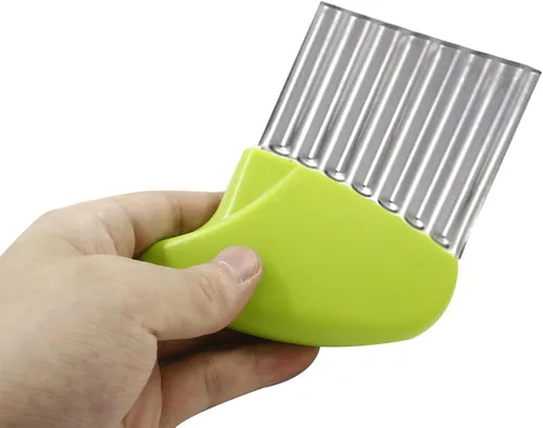 Miniatura 2 de BokWin 5 piezas de cortador de gofres para papas fritas arrugadas para niños, cortador ondulado de acero inoxidable para papas francesas