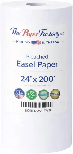 Rollo de papel de caballete de arte duradero de 24 pulgadas de ancho x 200 pies para manualidades, dibujo y pintura de niños, rollo de papel de