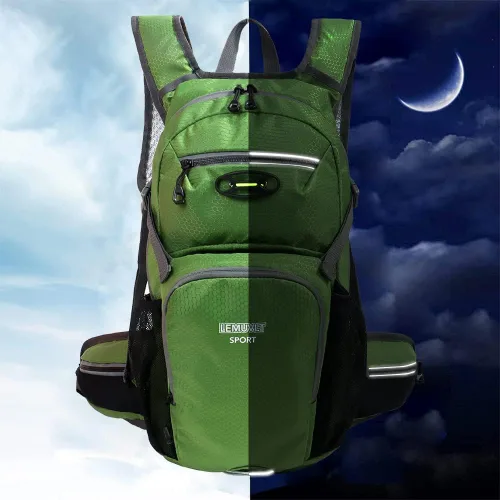 Miniatura 7 de Mochila de senderismo impermeable para ciclismo, 15L, ligera, duradera, para esquí, snowboard, correr, ciclismo MTB Oliva