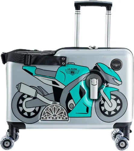 Younglingz LIL FLYER GO 21" - Maleta de mano para niños, Motocicleta verde V2