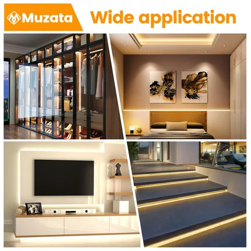 Miniatura 7 de Muzata Paquete de 10 tiras LED de aluminio plateado con cubierta blanca lechosa U102 WW 2M