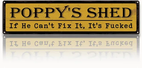 Miniatura 18 de Metal Fathers Day Gift, Retro Metal Tin Sign, Man Cave Decor, Papa's Garage, If He Can't Fix It We're Screwed, Garage Workshop Decor, Gift for Papa
