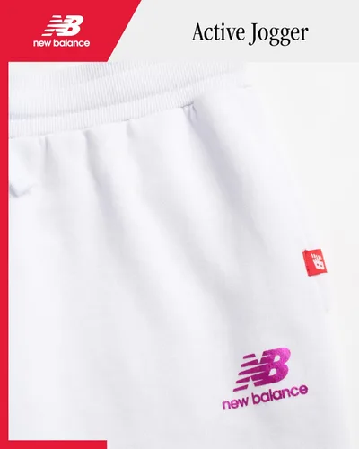 Miniatura 52 de New Balance Pantalones deportivos para niña, forro polar de mezcla de algodón suave con cordón y bolsillos (tallas 8-16)