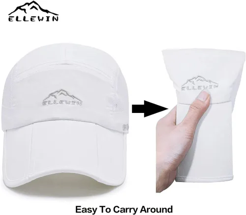 Miniatura 3 de ELLEWIN Gorra de béisbol unisex UPF 50 sin estructura, con pico grande y plegable