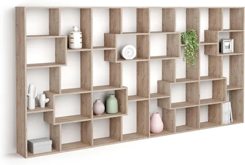 Miniatura 78 de Mobili Fiver, Iacopo XS Estantería con puertas de panel (63.31 x 31.5 pulgadas), color negro Ashwood, Made in Italy