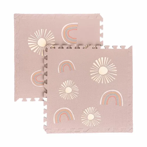 Miniatura 6 de Alfombra de juego para bebés, niños pequeños y bebés, seis azulejos entrelazados hechos con espuma EVA suave no tóxica, 4 x 6 pies
