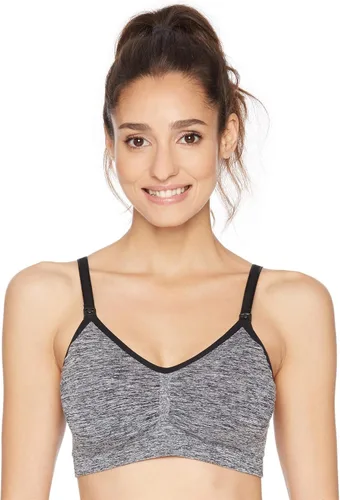 Motherhood Maternity Brasier de lactancia sin costuras con clip para mujer, lavable a máquina, tallas S a 3X, disponibles en paquetes de 1 y 2, Gris