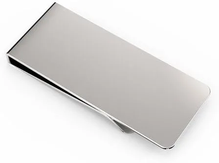 Miniatura 2 de Executive Gift Shoppe Clip de dinero plegable francés de plata pulida con grabado personalizado