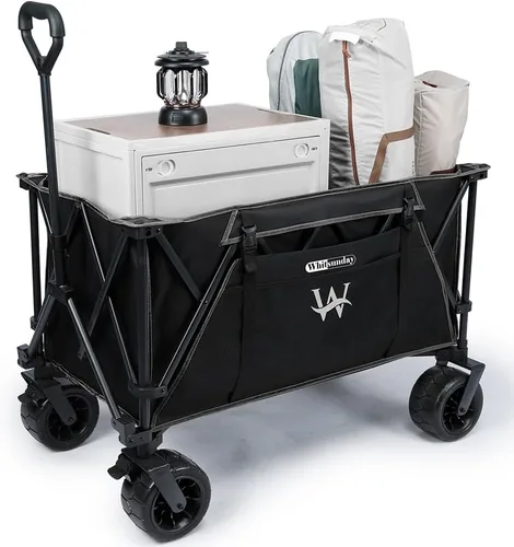 Miniatura 8 de Whitsunday Carro plegable de alta resistencia, carro utilitario de carga de 380 libras con ruedas grandes todo terreno, carro plegable al aire libre