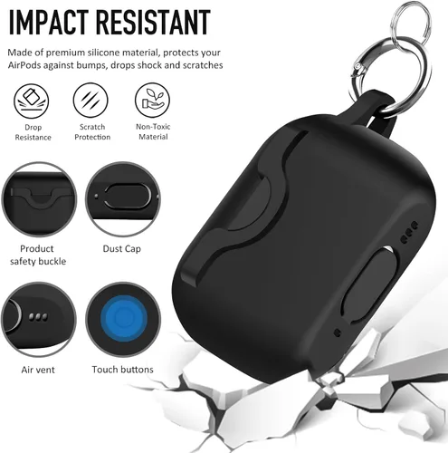 Miniatura 2 de Funda de silicona compatible con Apple Airpods Pro 2 y Pro, divertida funda antipérdida [compatible con carga inalámbrica] (verde menta)