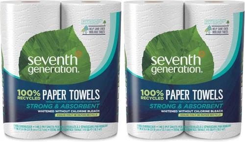 Miniatura 2 de Seventh Generation Paquete de 4 toallas de papel de 2 capas, 100% papel reciclado, 6 rollos