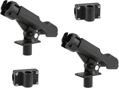 Miniatura 2 de HiUmi Adjustable Black Fishing Rod Holder for Boat Kayak Swivel Side Mount Kits Tackle