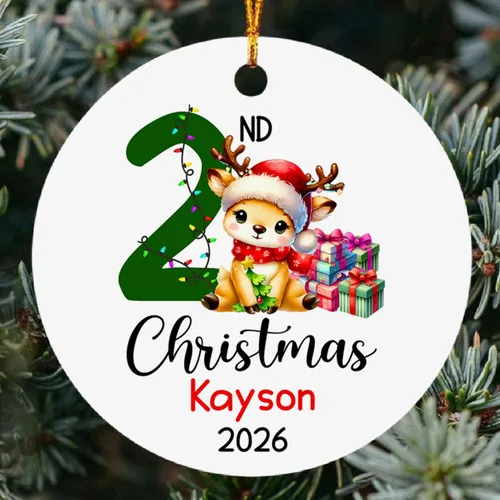 Miniatura 12 de Dino - Adorno de segunda Navidad para bebé, dinosaurio personalizado para niño/niña, regalo para nuevos padres, cumpleaños personalizado y nombre