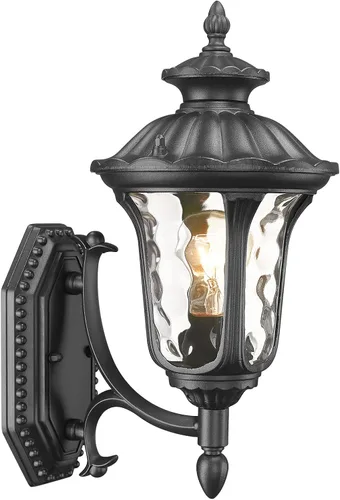 Miniatura 13 de Lámparas de pared para exteriores, faroles de pared exterior impermeables con vidrio ondulado Waer, apliques exteriores, luces de porche delantero