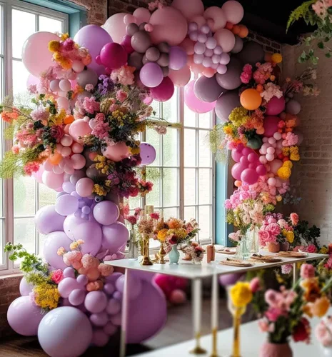 Guirnalda de globos de color morado y rosa, globos de doble relleno de lavanda lila, globos pastel de diferentes tamaños, kit de arco de globos de