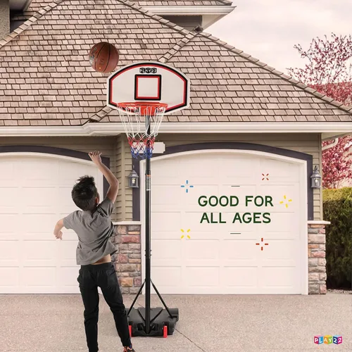 Miniatura 9 de Play22 Aro de baloncesto ajustable para niños, altura de 5 a 7 pies, aro de baloncesto portátil para niños, adolescentes, jóvenes y adultos