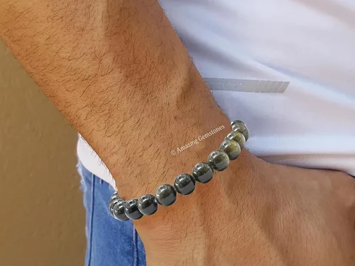 Miniatura 367 de Amazing Gemstone Pulsera de cristal para mujeres y hombres, pulsera de cristal curativo de protección, pulsera elástica con cuentas de piedras