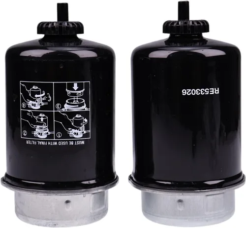 IEQFUE 2 filtros de combustible RE533026 233-9856 compatibles con John Deere 318D 323D 326D 332D 333D 244J 304J 324J Perkins MP10326 MP10325