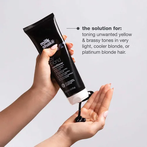 Miniatura 6 de Acondicionador milk_shake icy blond acondicionador tonificante galardonado con pigmento negro para neutralizar el amarillo y el latón en cabello