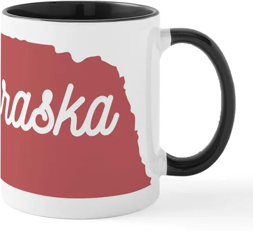 Miniatura 71 de CafePress I Love Nebraska Taza de café de cerámica de 11 oz (11.0 fl oz)