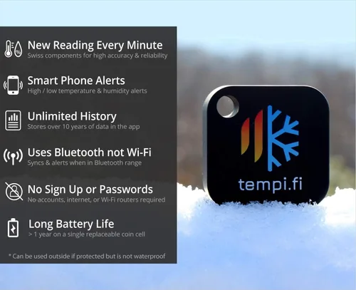 Miniatura 2 de Sensor inalámbrico de temperatura y humedad - Desarrollado en los Estados Unidos - Registrador de datos 24/7 con alarma - Termómetro inteligente