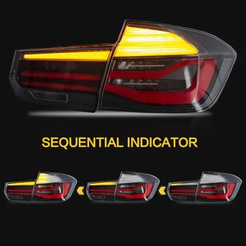 Miniatura 3 de VLAND Conjunto de luces traseras compatible con BMW Serie 3 F30 F35 F80 320i 328i 328D 335i M3 sedán de 6ª generación 2013-2018, lámpara trasera
