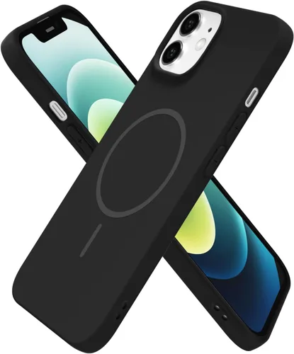Miniatura 277 de oakxco Funda de silicona Mag Safe para iPhone 17 Pro Max, funda magnética delgada y fina compatible con carga inalámbrica MagSafe, bonita funda Negro