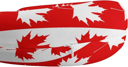 Miniatura 4 de Almohada de cuello de hoja de arce canadiense, almohada lavable suave en forma de U para viajes de oficina en casa