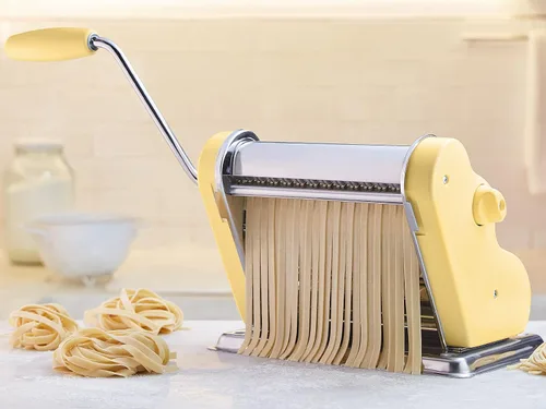 Miniatura 5 de PASTALINDA Máquina para hacer pasta Classic 200, rodillos de 7.9 in de ancho, 9 posiciones de grosor, 2 posiciones de corte, acero inoxidable