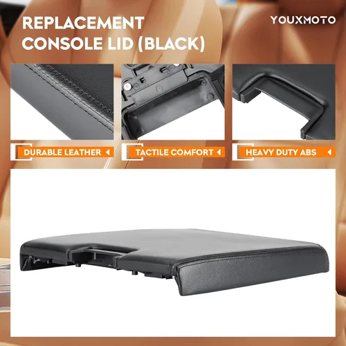 Miniatura 2 de Youxmoto Tapa de consola central 07-14 apta para Chevy Silverado 1500 2500HD 3500/Tahoe/Suburban; funda para reposabrazos para GMC Sierra; Yukon