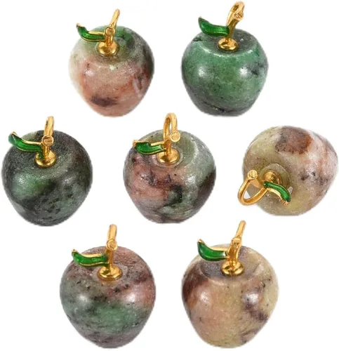 10 dijes de manzana 3D con diseño de fruta, picasso y jaspe, orquídea oscura, cuentas de manzana, para hacer joyas, aretes, pulseras, collares,