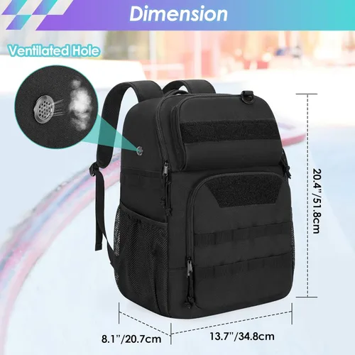 Miniatura 6 de GOBUROS Skate Bag Fits Up to Us - Mochila de patinaje con múltiples bolsillos para accesorios, bolsa de patinaje en línea para hombres y mujeres