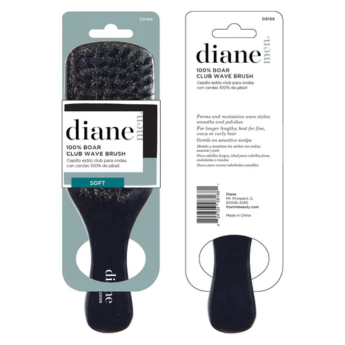 Miniatura 5 de Diane Cepillo de cerdas de jabalí 100% para ondas y alisado, desenredante de cabello fino a mediano para hombres y mujeres, restaurador de brillo