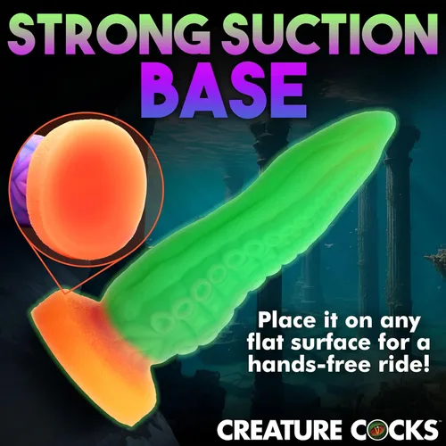 Miniatura 7 de CREATURE COCKS Tenta-Cock - Consolador que brilla en la oscuridad para hombres, mujeres y parejas. Firme y flexible, base de succión fuerte